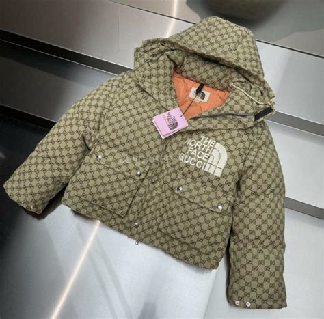 gucci x north face jas groen